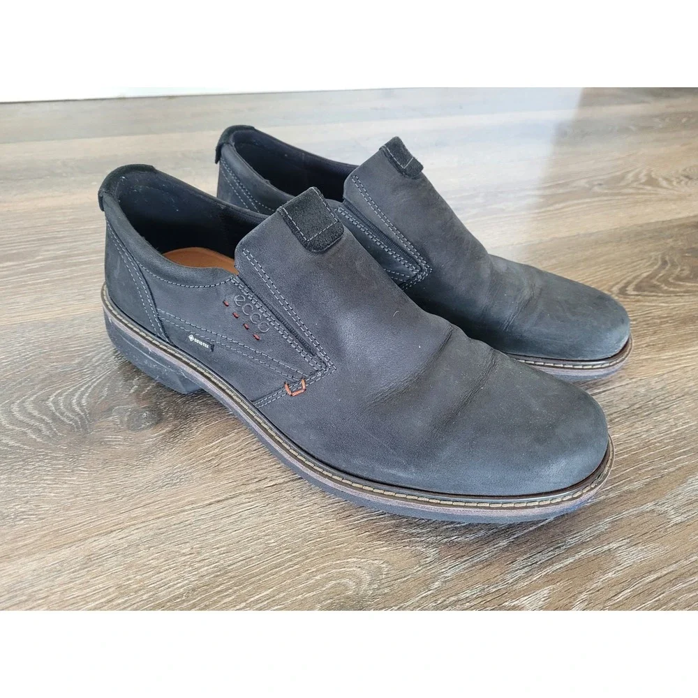 ECCO Mens Fusion Slip On Black Leather Gore-Tex Waterproof Shoes 47 13-13.5‎ #1